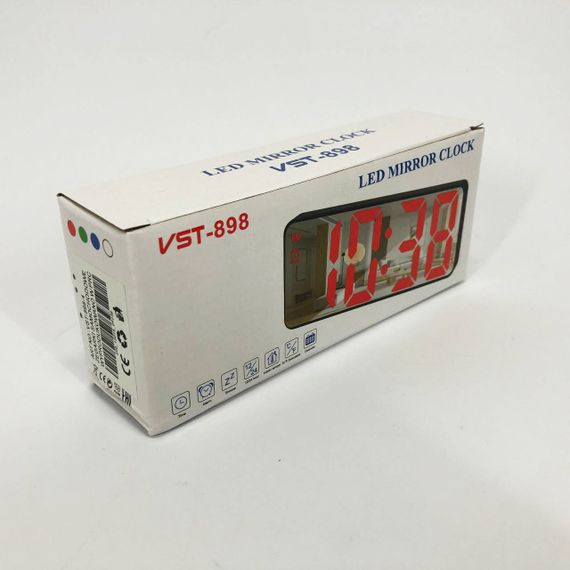 Електронний настільний LED годинник від USB VST-898-4 з будильником і термометром оригінальний настільний годинник | Зображення 4