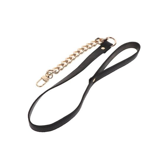 Поводок цепь с петлей из искусственной кожи Statement Leash золотистый, 75 см sexstyle | Зображення 4