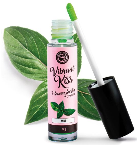 Блеск для губ с эффектом вибрации Secret Play - LIP GLOSS Vibrant Kiss Mint, 6 грамм sexstyle