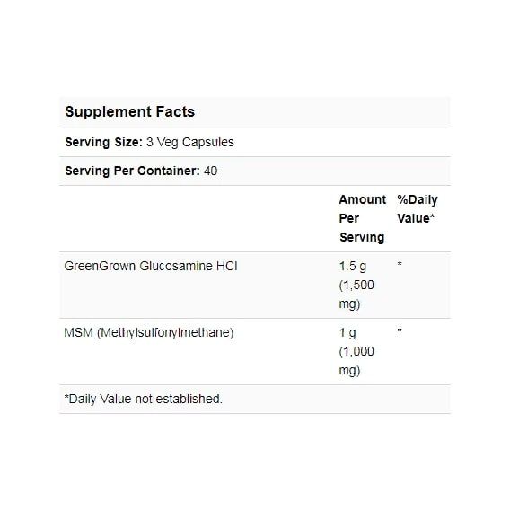 Препарат для суглобів та зв'зок NOW Foods Vegetarian Glucosamine & MSM 120 Veg Caps NF3130 | Зображення 2