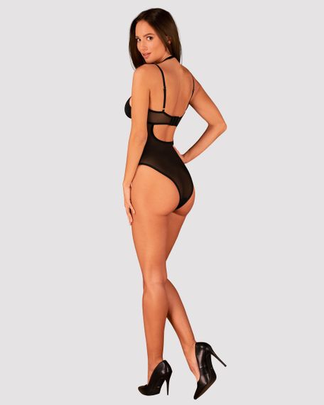 Боди с двойными бретельками Obsessive Selinne Черное XL/2XL | Зображення 3