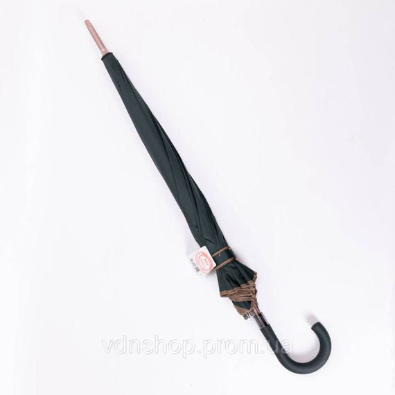 Класична парасолька-тростина з чохлом напівавтомат з поліестеру міцна надійна 12 спиць діаметр 120 см Зелений HP-23-16GR | Зображення 1