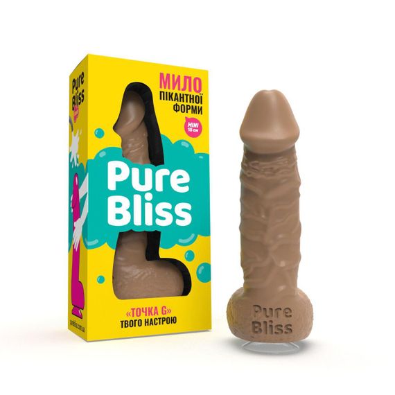 Крафтовое мыло-член с присоской Pure Bliss MINI Brown, натуральное | Зображення 1