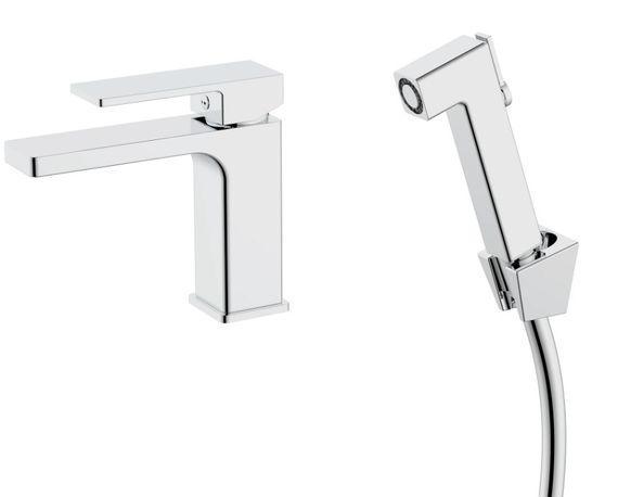 Змішувач для раковини Qtap Gemini (з гігієнічним душем) QTGEM272CRM45689