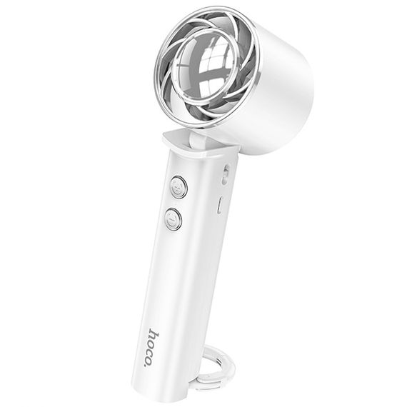 Портативний вентилятор Hoco HX61 Exquisite handheld folding fan 1200 mAh White | Зображення 5