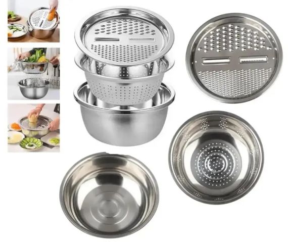 Многофункциональный кухонный набор из нержавеющей стали 3 в 1 Metal Basket Cutter | Зображення 2