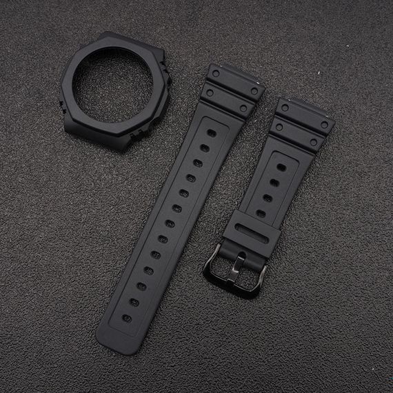 Ремінець + безель (рант) для Годинник C2asio G-Shock GA-2100 Black BK | Зображення 1