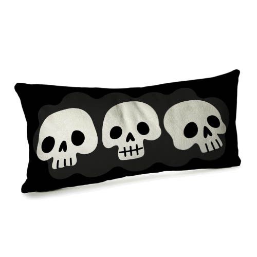 Подушка для дивану оксамитова Черепушки 50×24 см (52BP_24S009)