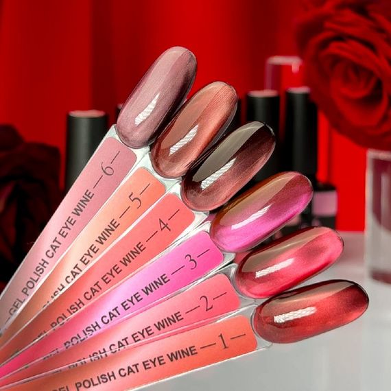 Гель-лак Crooz Wine Cat 6 (глибокий холодно-винний відтінок з неймовірним металевим сяйвом) 8мл | Зображення 4