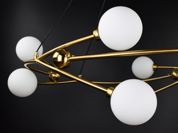 Люстра підвісна на 8 лампочок 26855 Латунь 50-150х87х87 см. | Зображення 5