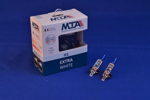 Лампа автомобільна H1 12 V 55 W P14.5S EXTRA WHITE (2шт) (ближня/дальня, протитуманна) MTA 80115 EWB21