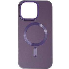 Шкіряний чохол Bonbon Leather Metal Style with MagSafe для Apple iPhone 11 Pro Max (6.5") Фіолетовий/Dark Purple
