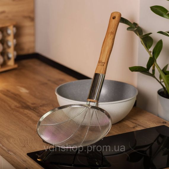 Шумовка "паук" с деревянной ручкой Ø 24 см для фритюра и вока HP-19-19-24CM | Зображення 5