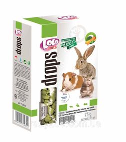 Лакомство для грызунов и кроликов Lolo Pets Дропсы овощные 75 г LO-71032