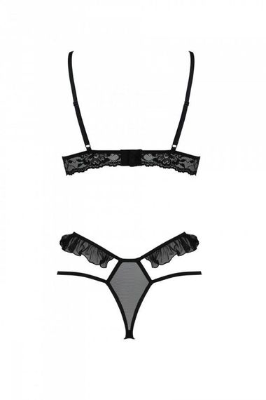 Еротичний комплект Passion DOLLY SET, XXL/XXXL, black, з відкритими чашками | Зображення 3