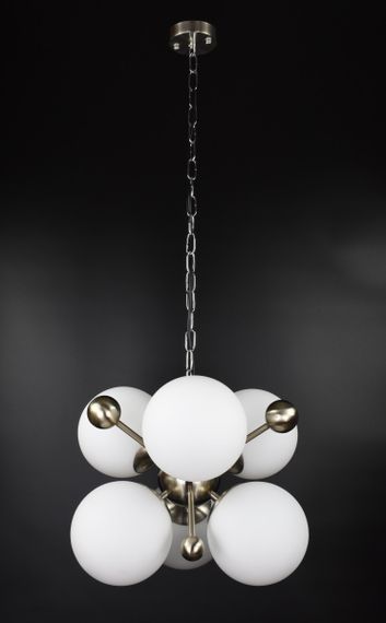 Люстра підвісна LOFT на 6 лампочок 26473 Хром 50-120х48х48 см. | Зображення 2