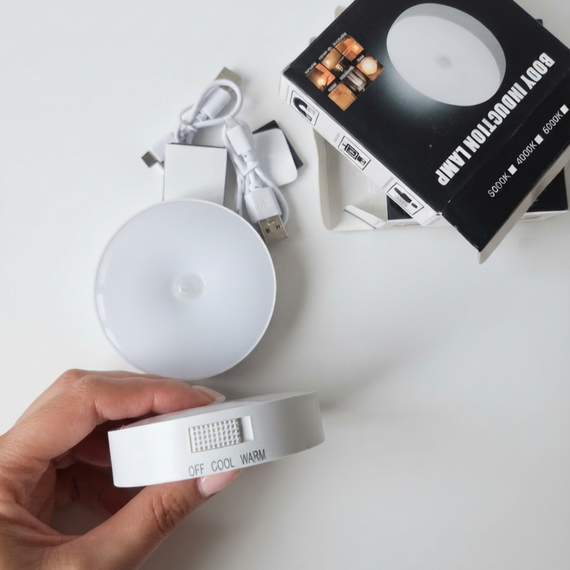Акумуляторна LED лампа нічник з датчиком руху та магнітним кріпленням, Micro-USB, 3000K / 6000K (Тепле / Біле світло) | Зображення 4