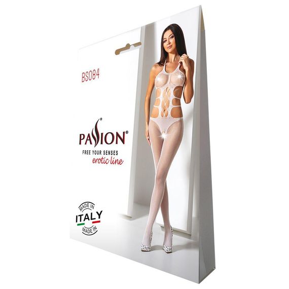 Еротичний бодістокінг Passion BS084 white, One size | Зображення 4