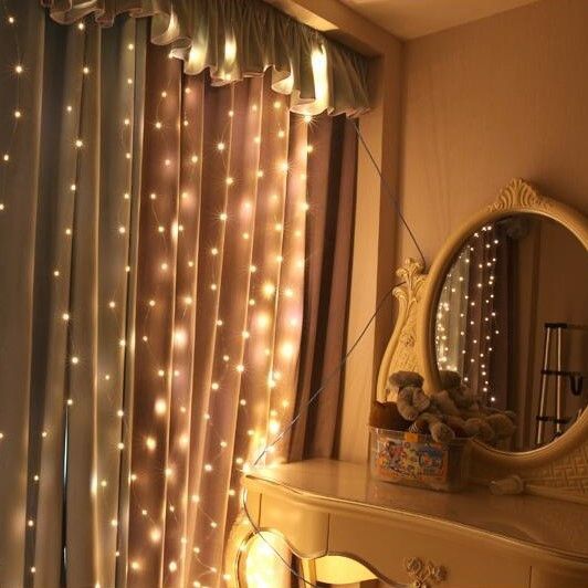 Гірлянда з гачками нитка крапля роси на штору 3х3 метра 300 LED ламп Жовта Роса USB з пультом | Зображення 1