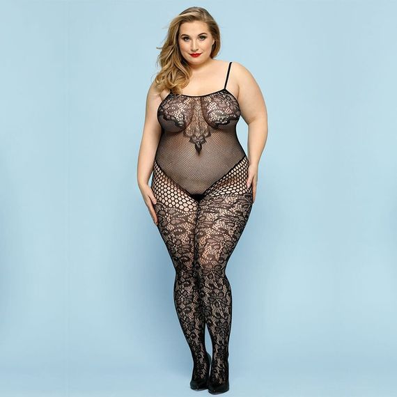 Бодістокінг-комбінезон JSY «Фатальна Скарлет» Чорний Plus Size | Зображення 3