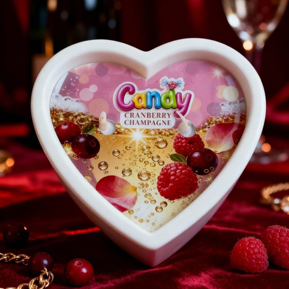 Масажна свічка з ароматом шампанського з журавлиною Candy Cranberry Champagne у формі серця, 70 мл  sexstyle | Зображення 1