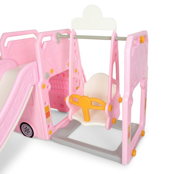 Детская горка-качель WM19090-8 пластик, с баскетбольным кольцом | Зображення 2