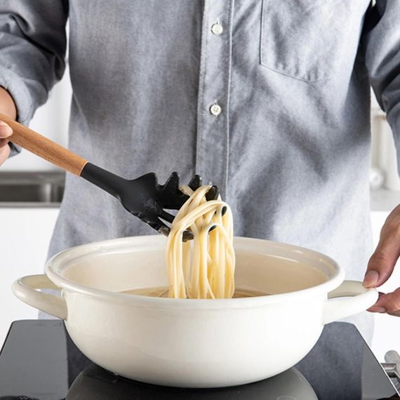 Набор кухонных принадлежностей из 12 предметов Kitchen Set, Черный / Силиконовый кухонный набор с подставкой | Зображення 2