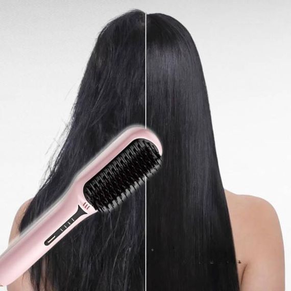 Гребінець випрямляч для волосся Рожевий