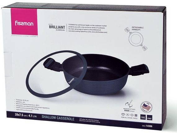 Сотейник Fissman Brilliant Ø28см (4.1л) з антипригарним покриттям XylanPlus | Зображення 4