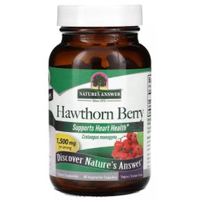 Комплекс для профилактики нервной системы Nature's Answer Hawthorn Berry 1500 mg 90 Veg Caps