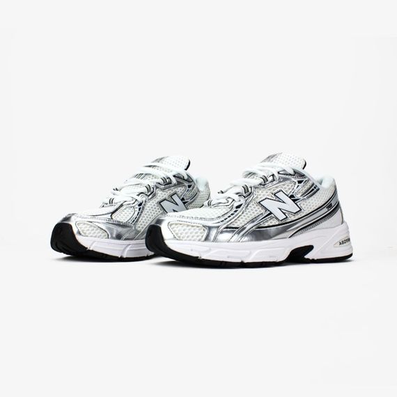 Кросівки весна літо New Balance сітка білий/сріблястий/чорний | Зображення 4
