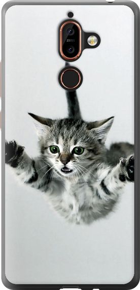 Чехол на Nokia 7 Plus Летящий котёнок "2322u-1354-17620"