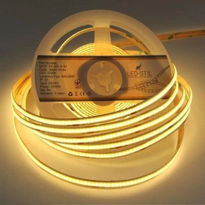 Светодиодная лента LED-STIL 2700K 10 Вт/м COB 320 диодов IP33 24 Вольта 850 lm теплый свет (UC27-24-320-8-90) | Зображення 1
