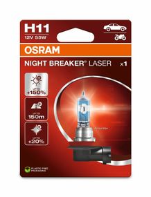 Лампа H7 12V 55W PX26d Night Breaker Laser +150% OSRAM 64210NL-1BL