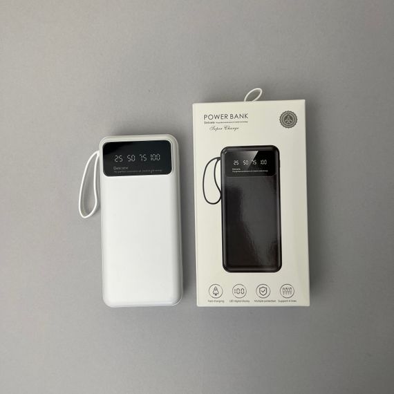 Power Bank Super з кабелем USB+Micro+Type-C+Lightning (20000mAh) Білий | Зображення 3
