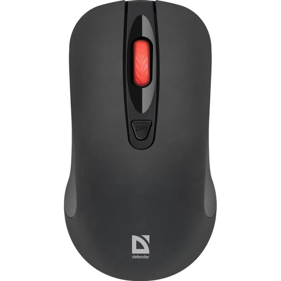 Мишка Defender Nexus MS-195 бездротова, 4 кн. до 1600 dpi, безшумна, чорна