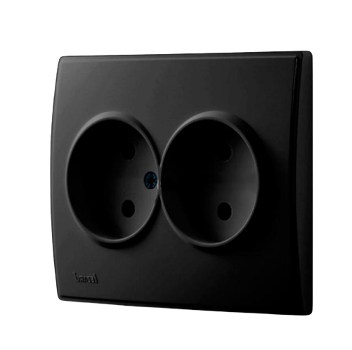 LESYA антрацит Розетка внутренняя 2-я б/з Лезард