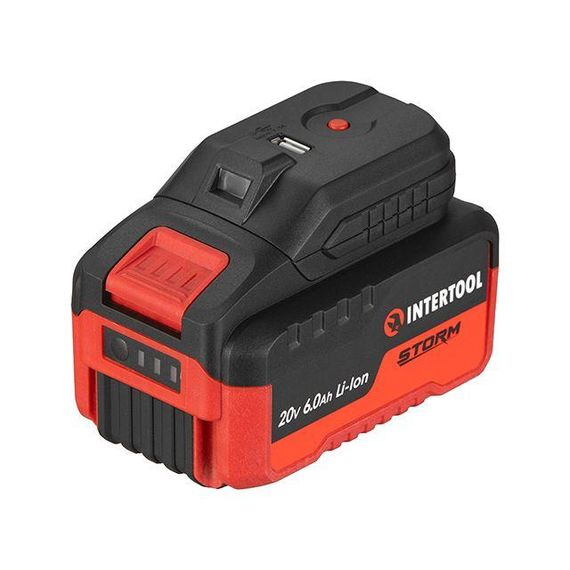 Адаптор для акумулятора Li-ion 20 В, USB 2A, LED ліхтар INTERTOOL WT-9300 | Зображення 3