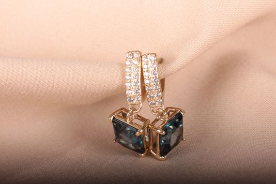 Сережки с топазом London Blue | Зображення 2