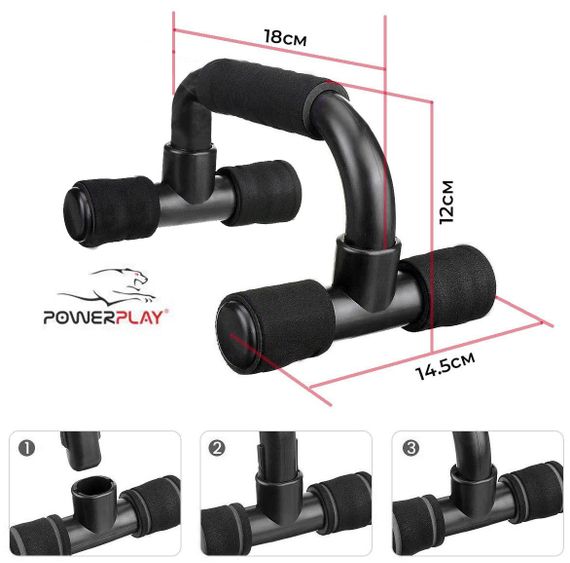 Упори для віджимань PowerPlay 4317 Push Up Bars пластикові (Прямі) | Зображення 4