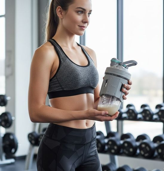 Спортивный шейкер TKK (700 мл) - Светло-серый Tritan BPA-free, ударопрочный, с венчиком для смешивания | Зображення 7