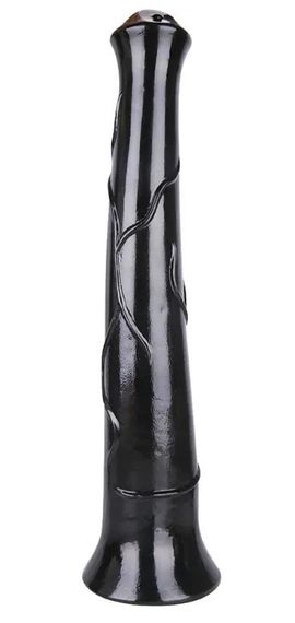 Реалістичний кінський фалоімітатор чорного кольору з присоскою (40*6 см)