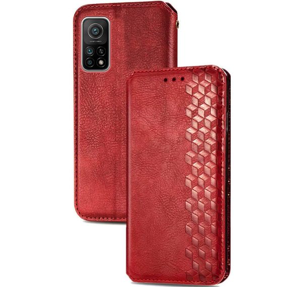 Кожаный чехол книжка GETMAN Cubic (PU) для Xiaomi Mi 10T / Mi 10T Pro Штучна шкіра, Слот для візитки, Червоний | Зображення 1