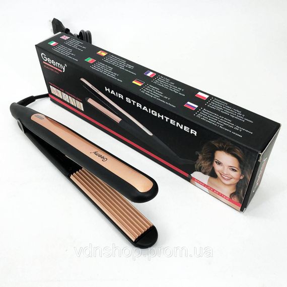 Плойка гофре для волосся Gemei GM-2955W, Праска-випрямляч потужна, Випрямляч праска щипці RV-79 | Зображення 5