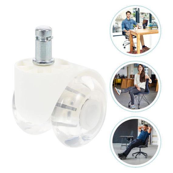 Колеса для офисного кресла набор 5 шт, колесики для стульев, мебельные универсальные полиуретановые ролики | Зображення 3