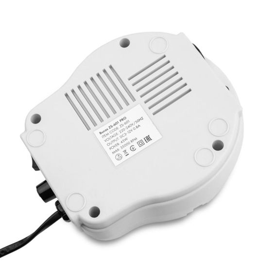 Фрезер для манікюру та педикюру на 45 Вт (35000 об/хв), Naill Drill ZS-601, Білий / Професійний апарат для нігтів | Зображення 3