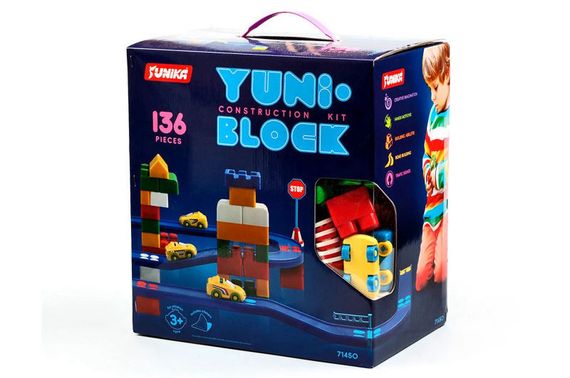 Конструктор "YUNI-BLOK" в коробці 136 деталей 1450 Юніка