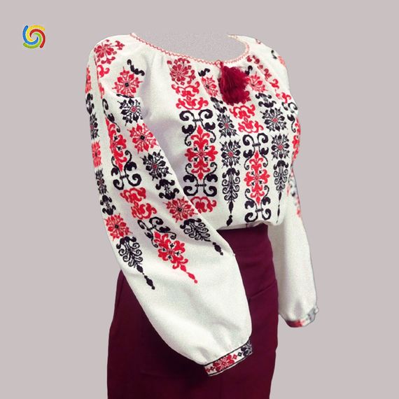 Рубашка Украинская вышиванка 22315 цвет белый размер M/L