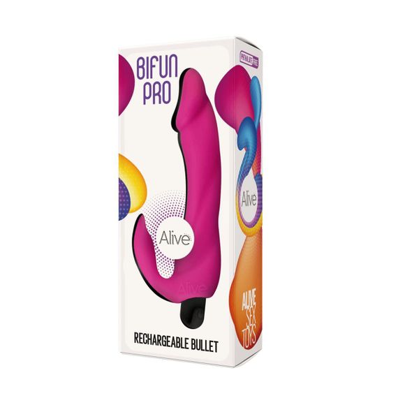 Вібратор вагінально-кліторальний Alive Bifun Pro, Pink, перезаряджуваний Sex Aura | Зображення 2