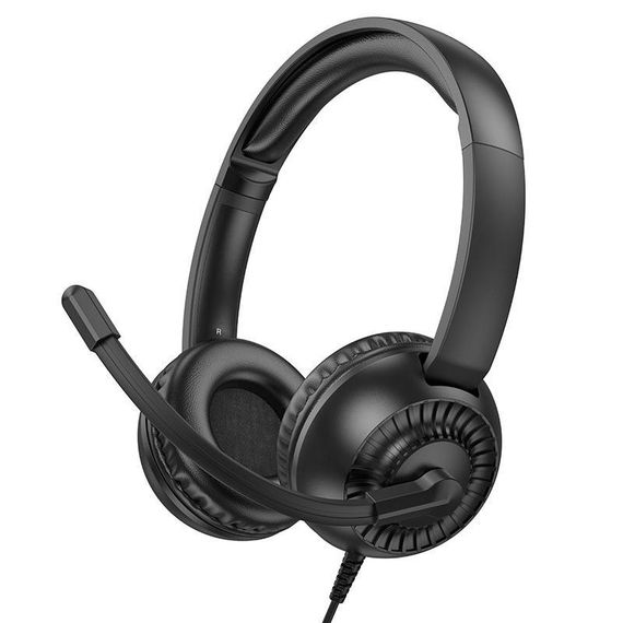 Накладные наушники Hoco W112 Pures (3.5mm/1.8m) Black